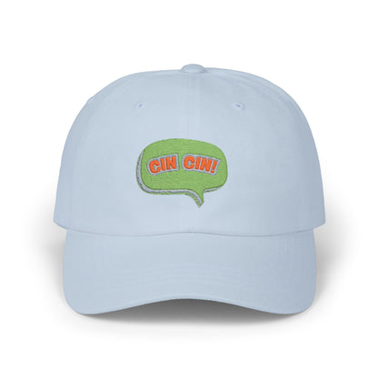 "Cin Cin" Green Speech Bubble Embroidered Patch Hat
