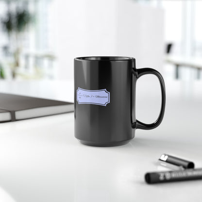 Black Coffee Mug — "∫(Coffee) = Motivation" Decorative Script 11oz/15oz