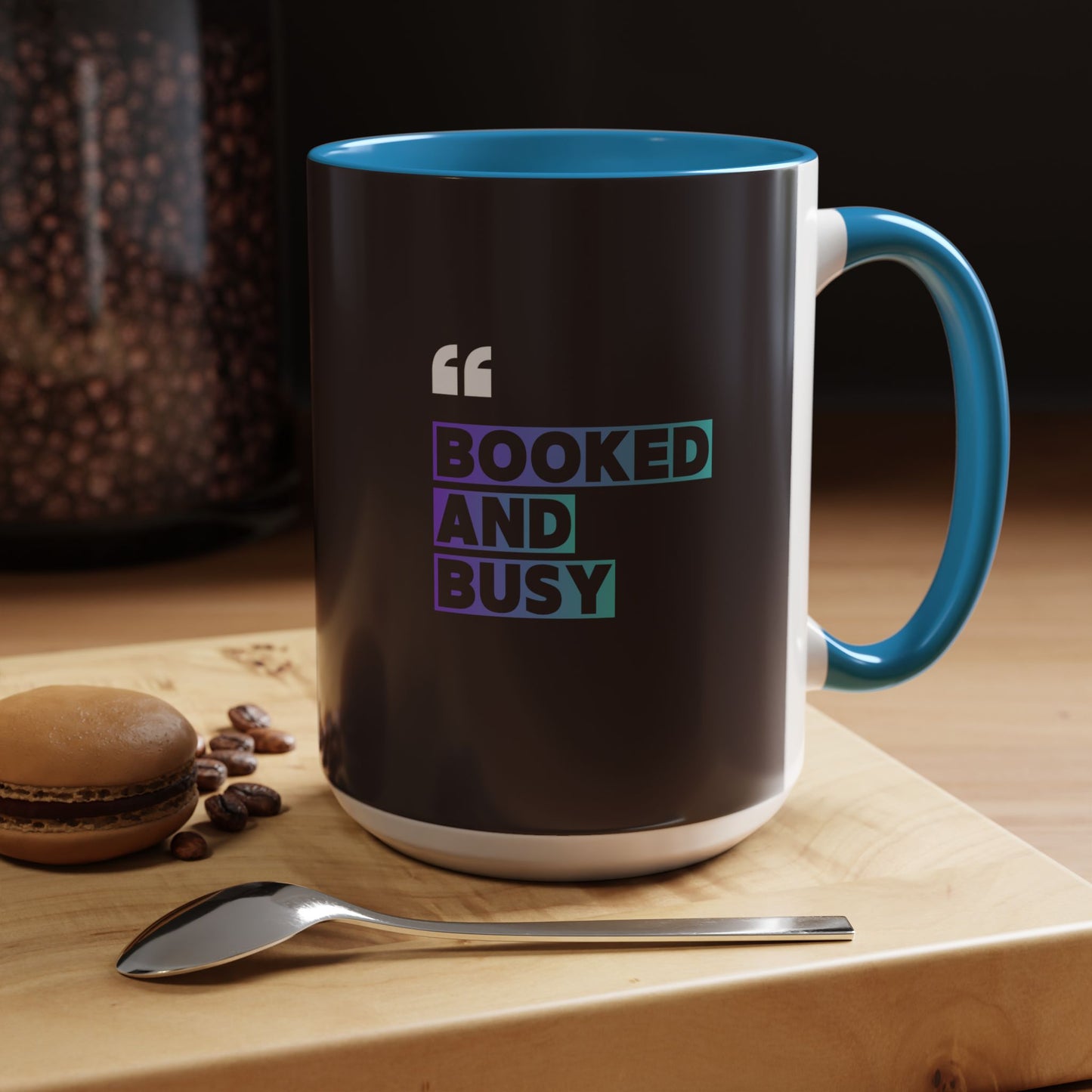 Booked and Busy Accent Coffee Mug — 11/15oz