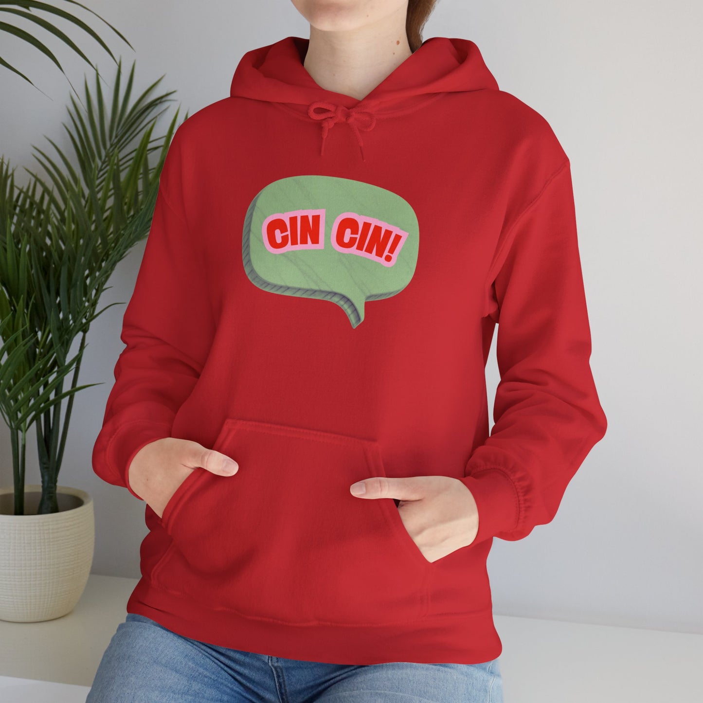 Cin Cin! Speech Bubble Hoodie Italian Cheers Graphic Sweatshirt