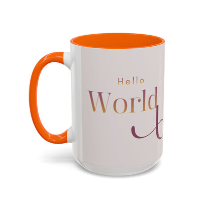 Hello World Modern Script Tech & Coder Accent Coffee Mug (11oz)