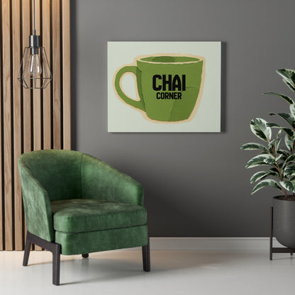 Chai Corner Canvas Art Green Wall Decor