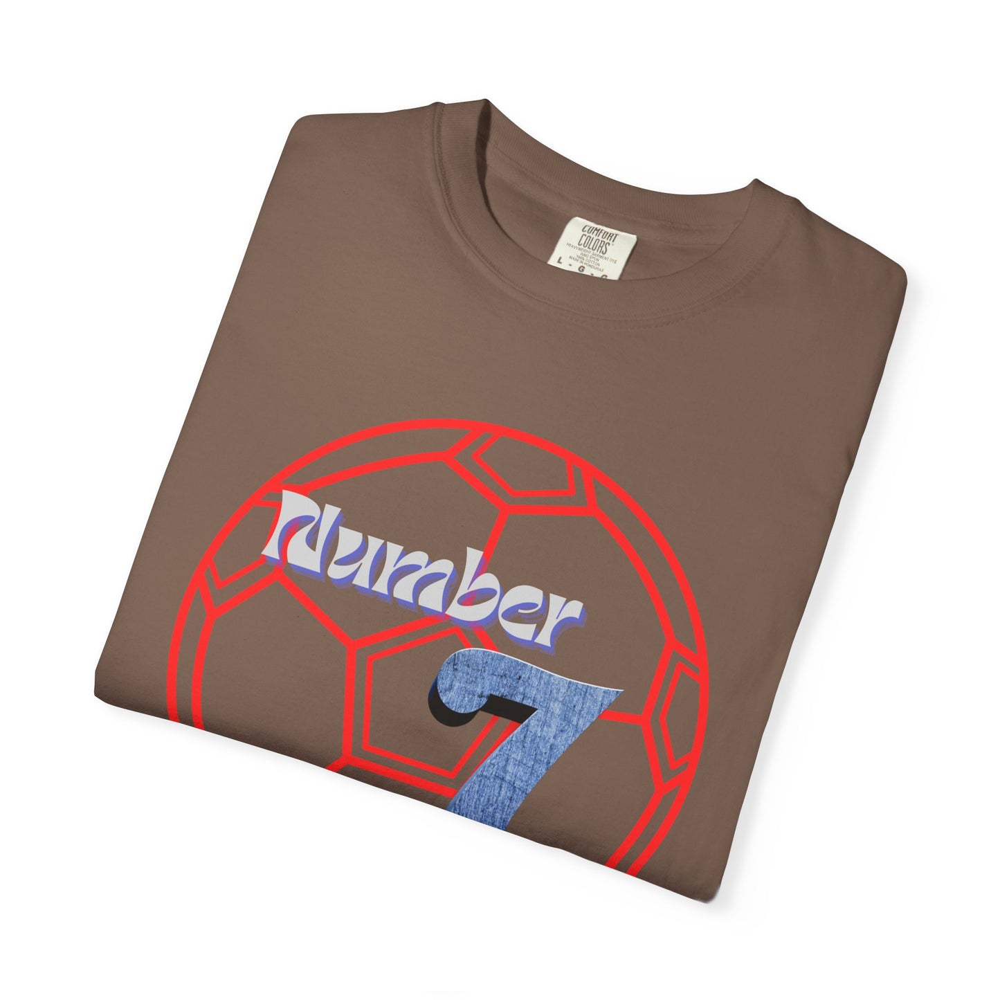 Soccer Number 7 Vintage Red Ball Graphic T-Shirt