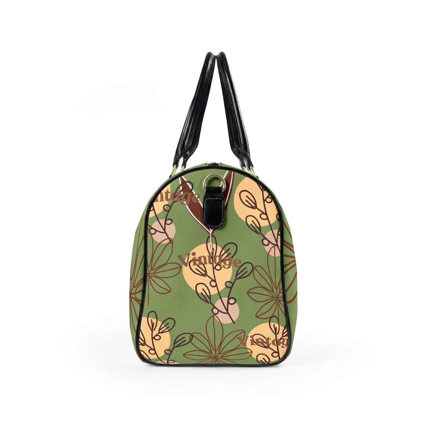 Olive Green Weekender Duffle Leather Travel Bag