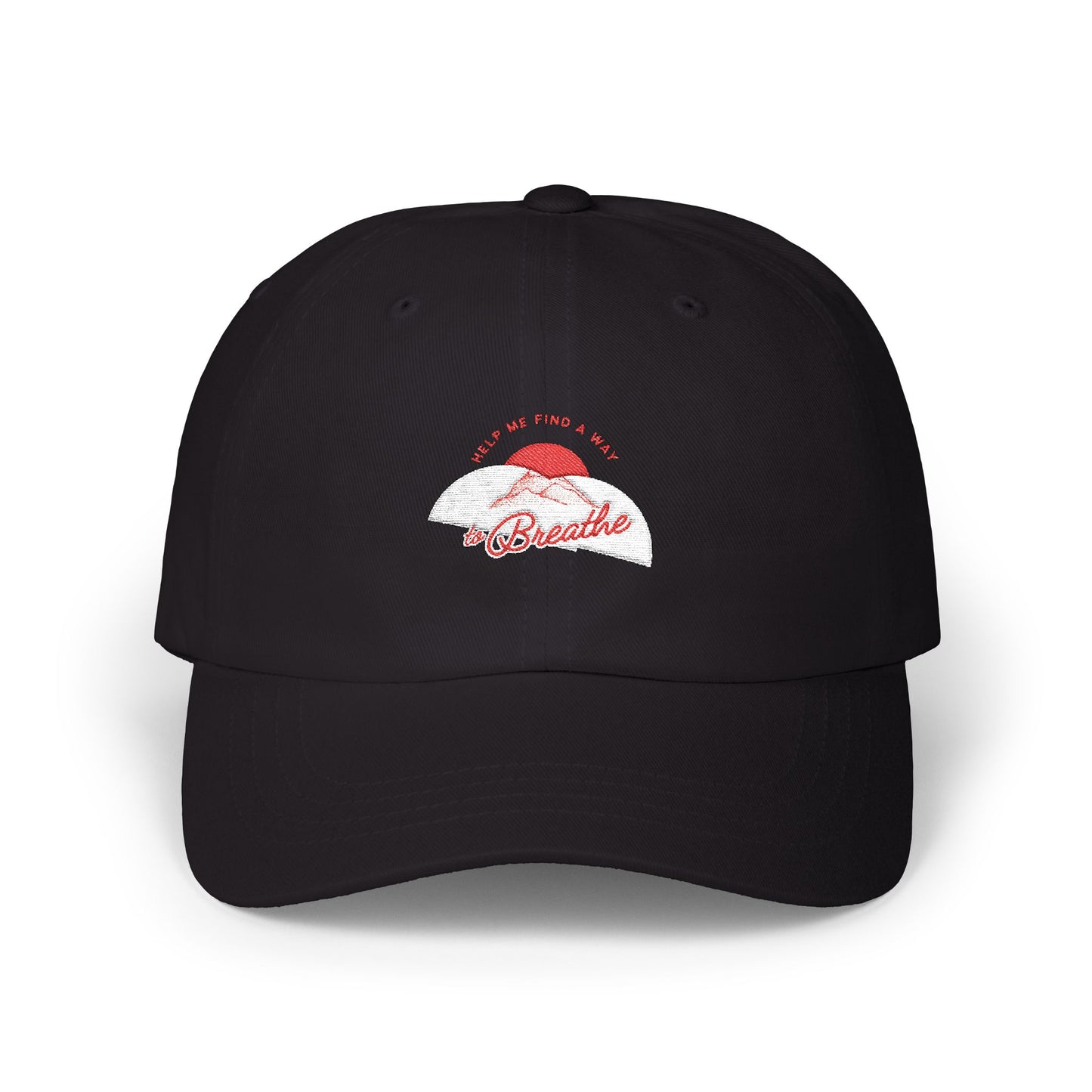 'Help me find a way to Breathe' Sunset Embroidered Baseball Hat