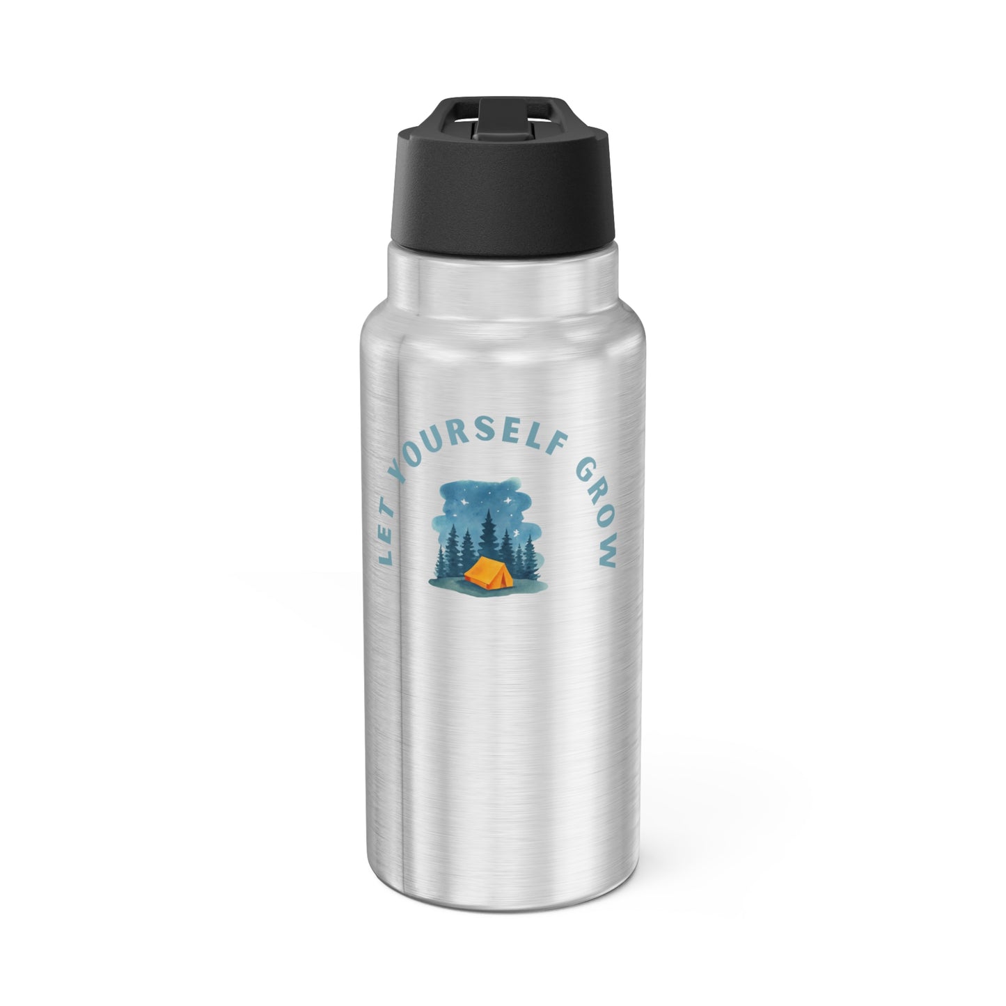 Camping 32oz Tumbler — "Let Yourself Grow" Adventure Stainless Water Bottle