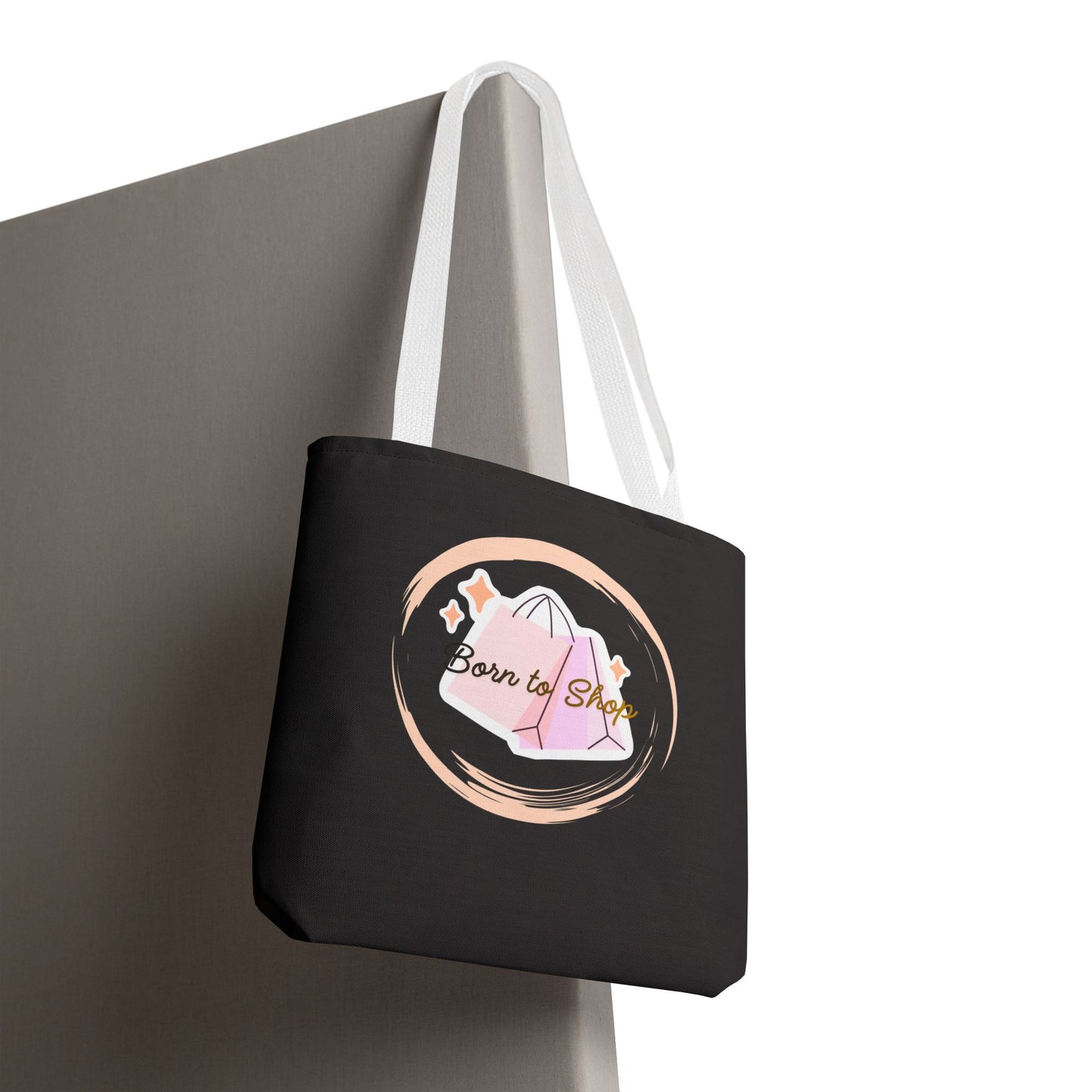 Shopping Tote Bag — "Born to Shop" Graphic Tote