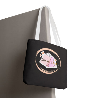 Shopping Tote Bag — "Born to Shop" Graphic Tote