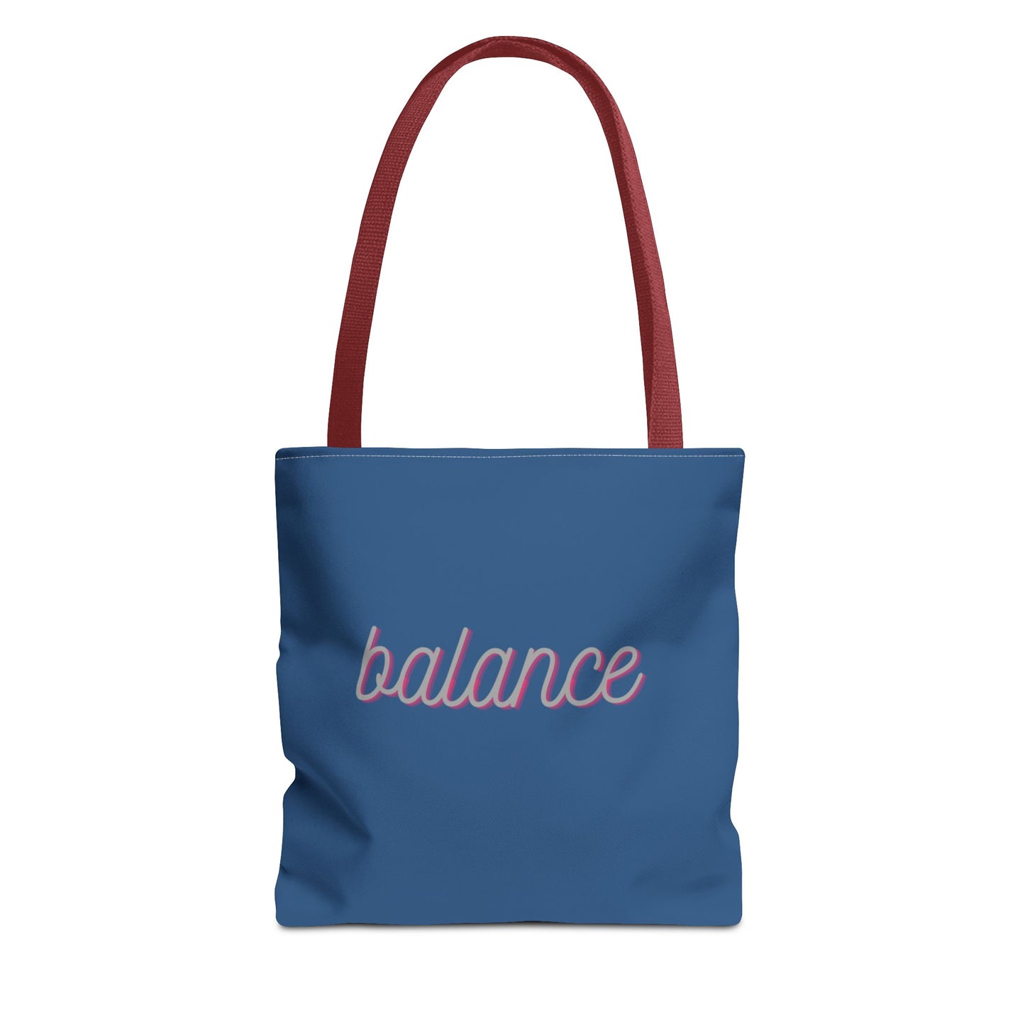 Blue Script ‘balance’ Canvas Tote for Everyday Mindfulness