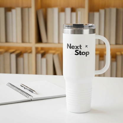 "Next Stop" Insulated Tumbler for Commuters & Travelers (40oz)