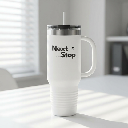 "Next Stop" Insulated Tumbler for Commuters & Travelers (40oz)