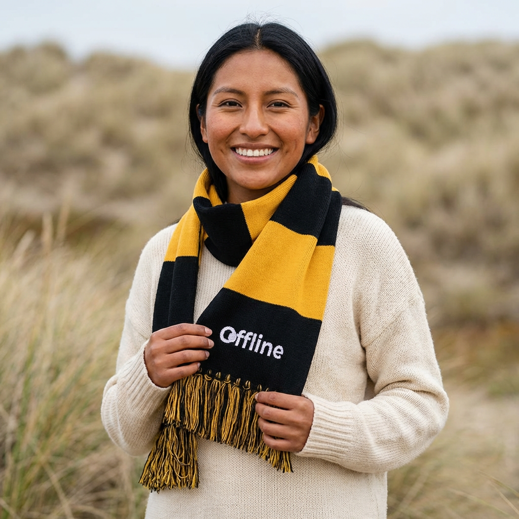 Embroidered 'Offline' Spectator Scarf