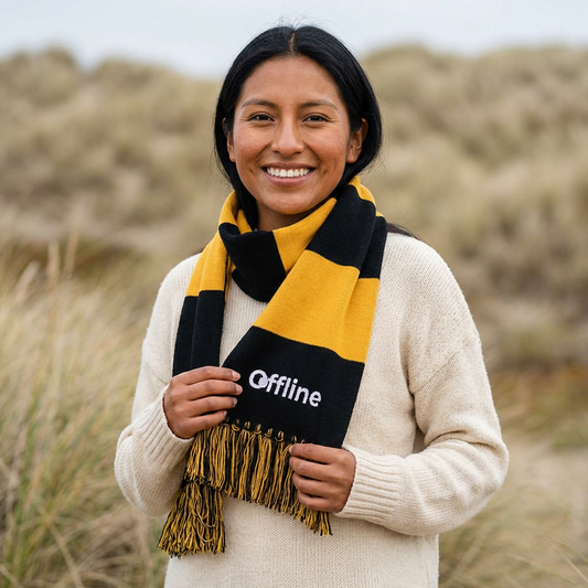Embroidered 'Offline' Spectator Scarf
