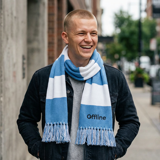 Embroidered 'Black Offline' Spectator Scarf