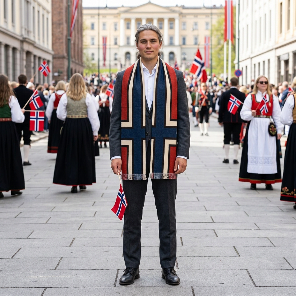 Nordic Cross Light Scarf -Woven Wrap