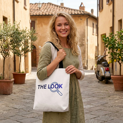 The Look Tote Magnifying Glass Logo Canvas Bag