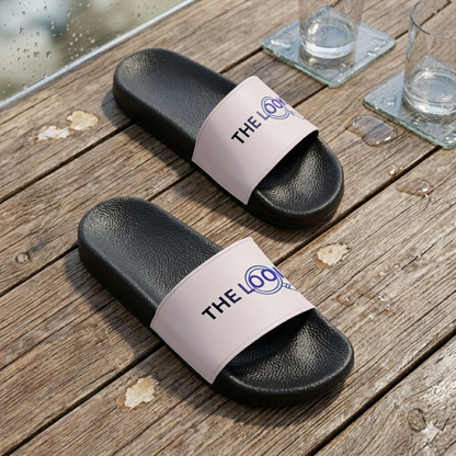 Slide Sandals — "THE LOOK" Logo Pool Slides for Women