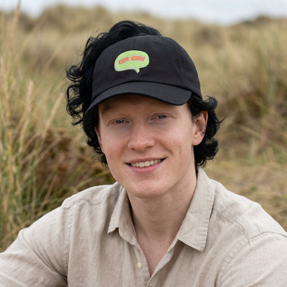 "Cin Cin" Green Speech Bubble Embroidered Patch Hat