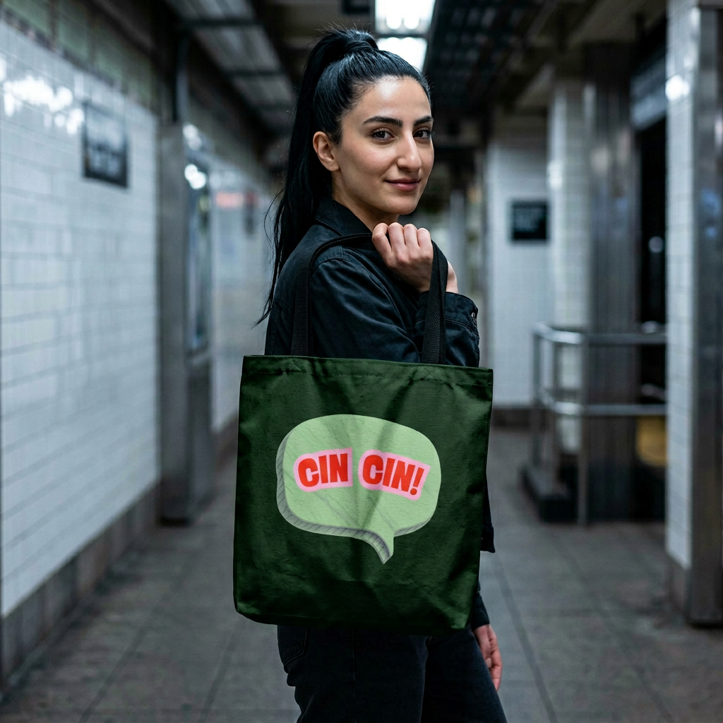 Cin Cin! Speech Bubble Cotton Tote Bag