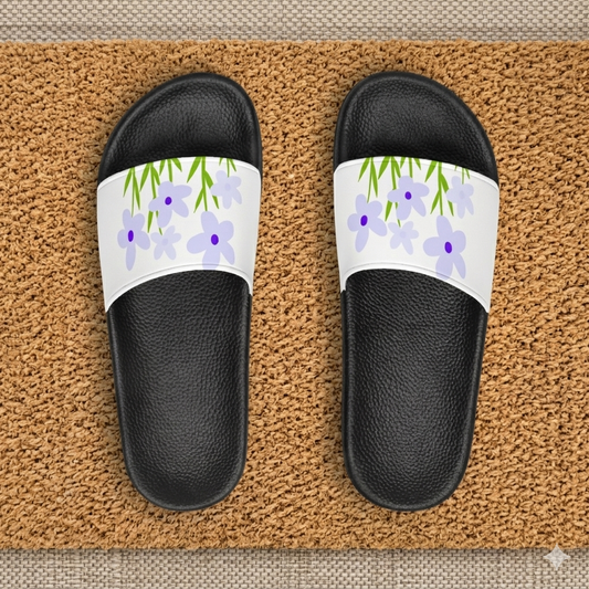Floral Breeze Women's Slide Sandals — Purple Wildflower Print