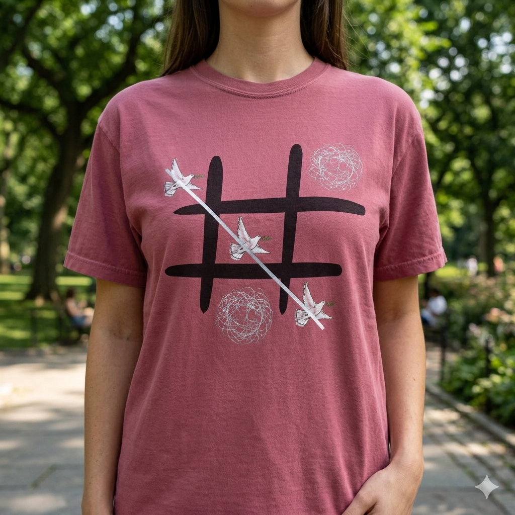 Tic Tac Doves Graphic T-Shirt Peace Wins