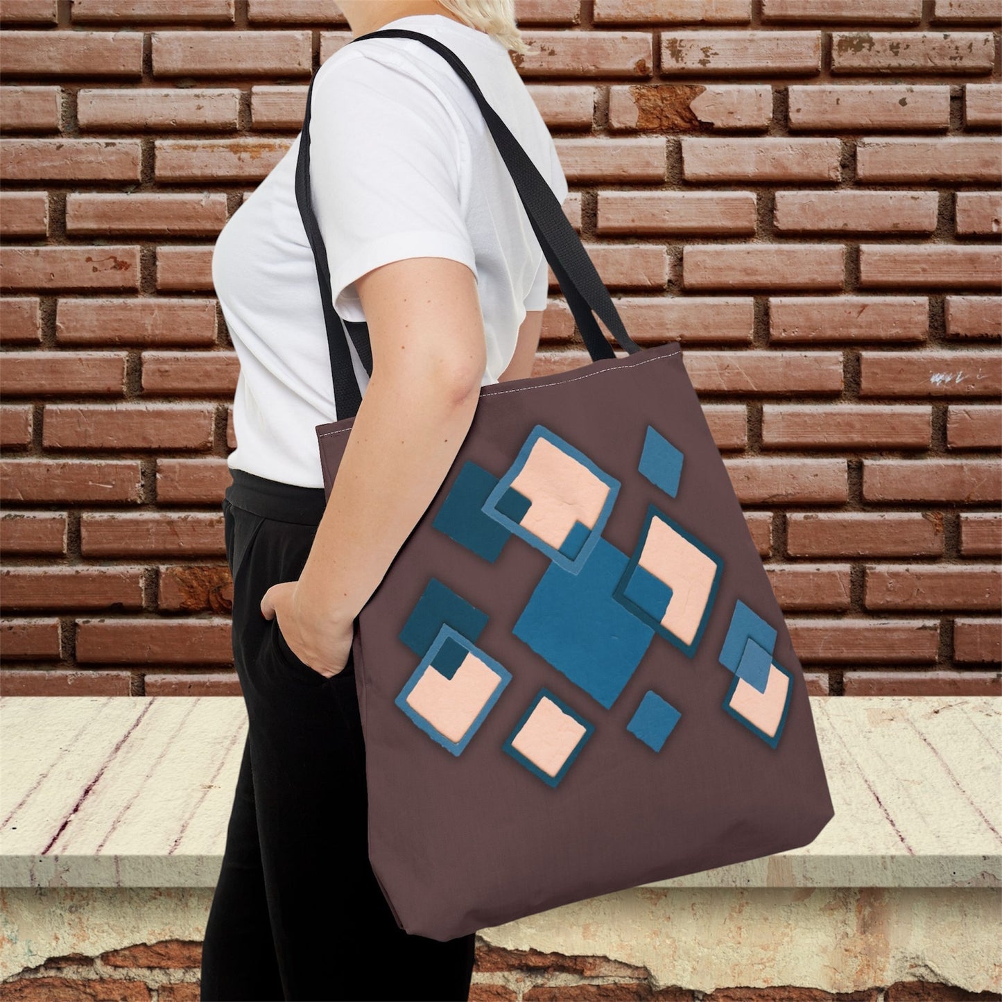 Geometric Diamond Pattern Tote Bag