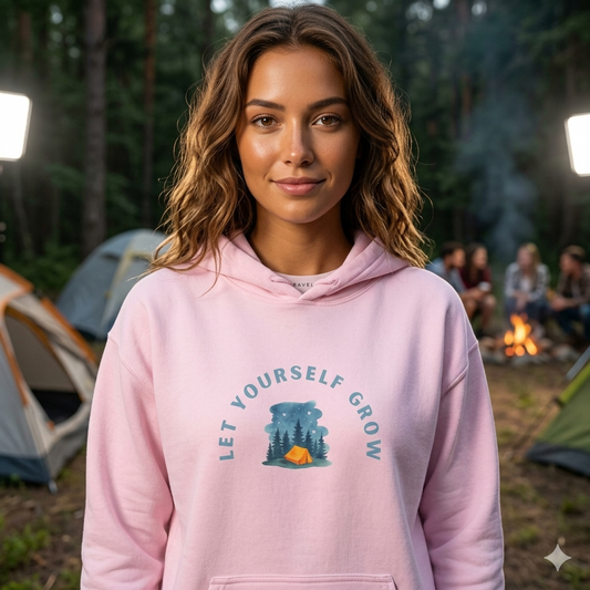 Let Yourself Grow Hoodie — Botanical Plant Graphic Hooded Sweatshirt