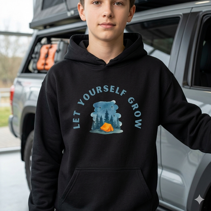 Hoodie — "Let Yourself Grow" Nature-Inspired Motivational Hoodie