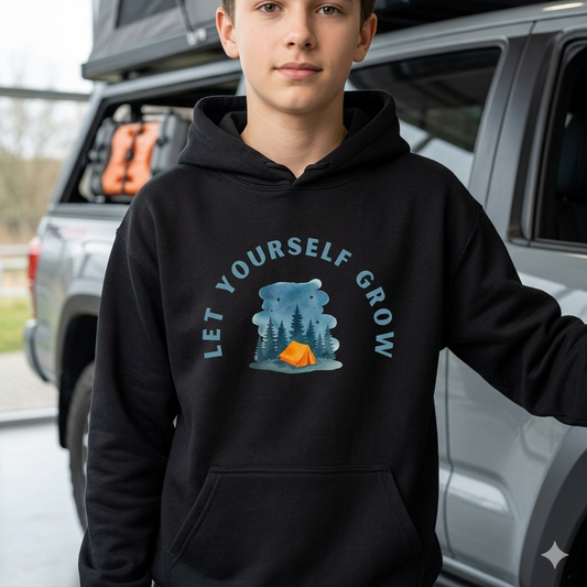 Hoodie — "Let Yourself Grow" Nature-Inspired Motivational Hoodie