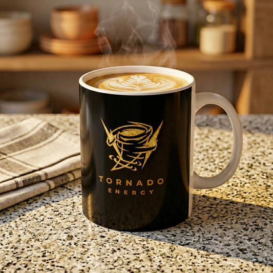 Gold Tornado Energy Ceramic Mug – Magical Fantasy Coffee Cup (11oz, 15oz)