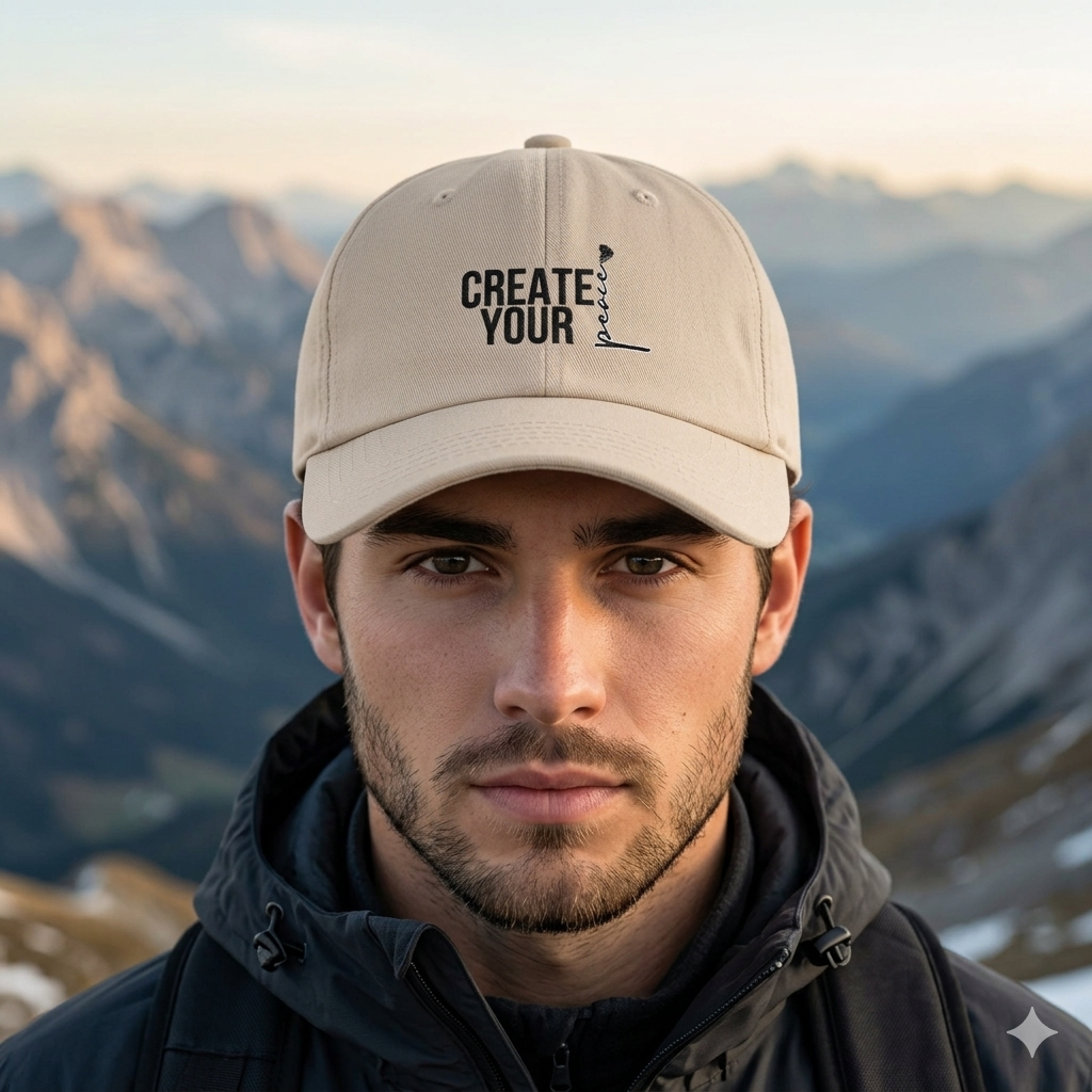 Create Your Peace Cap — Minimalist Embroidered Hat