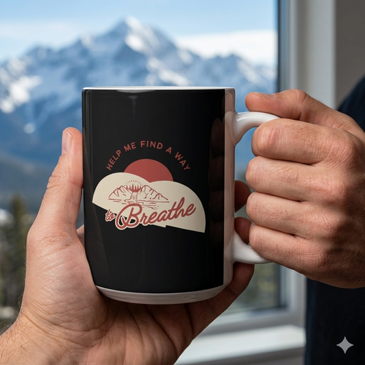 Inspirational Ceramic Mug — "Help me find a way to Breathe"  (11oz, 15oz)