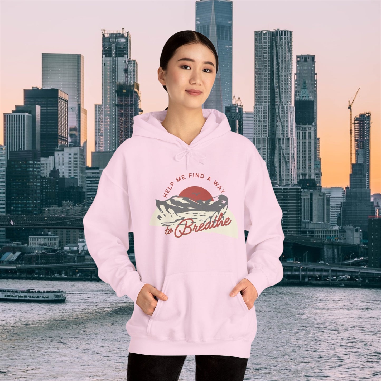 Help me find a Way to Breathe Hoodie — Relaxing Nature Graphic Pullover