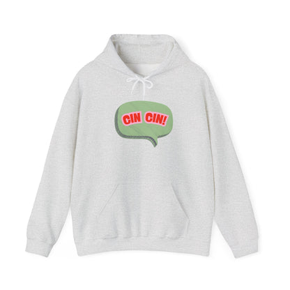 Cin Cin! Speech Bubble Hoodie Italian Cheers Graphic Sweatshirt