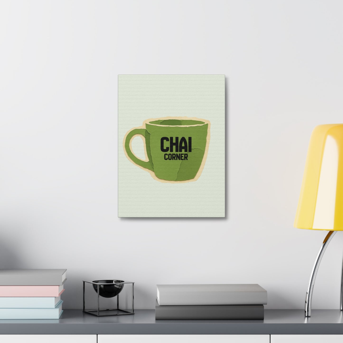Chai Corner Canvas Art Green Wall Decor