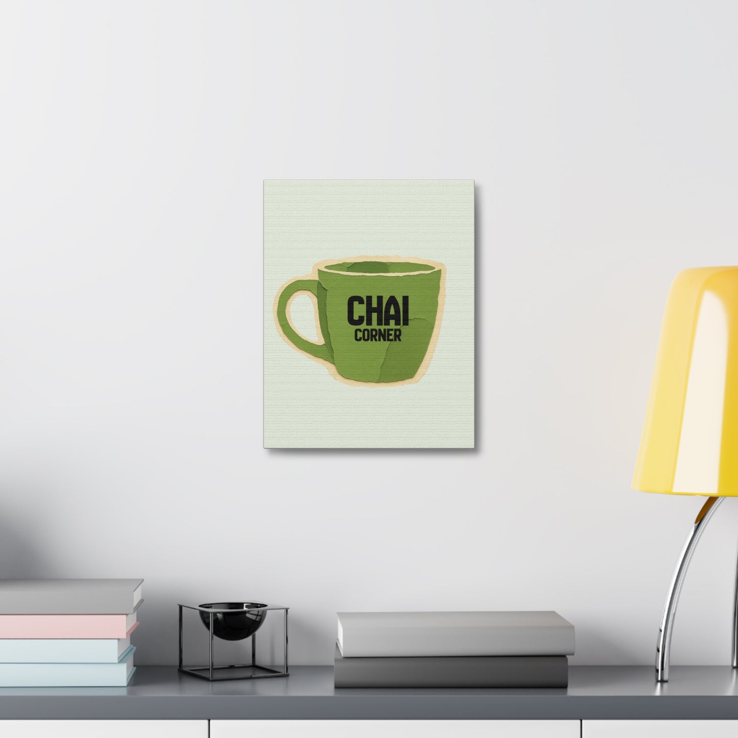 Chai Corner Canvas Art Green Wall Decor