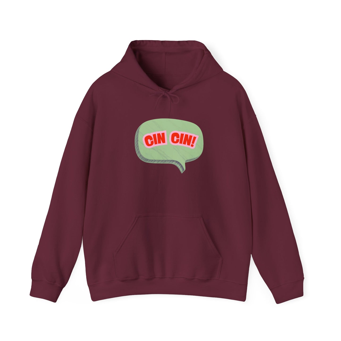 Cin Cin! Speech Bubble Hoodie Italian Cheers Graphic Sweatshirt