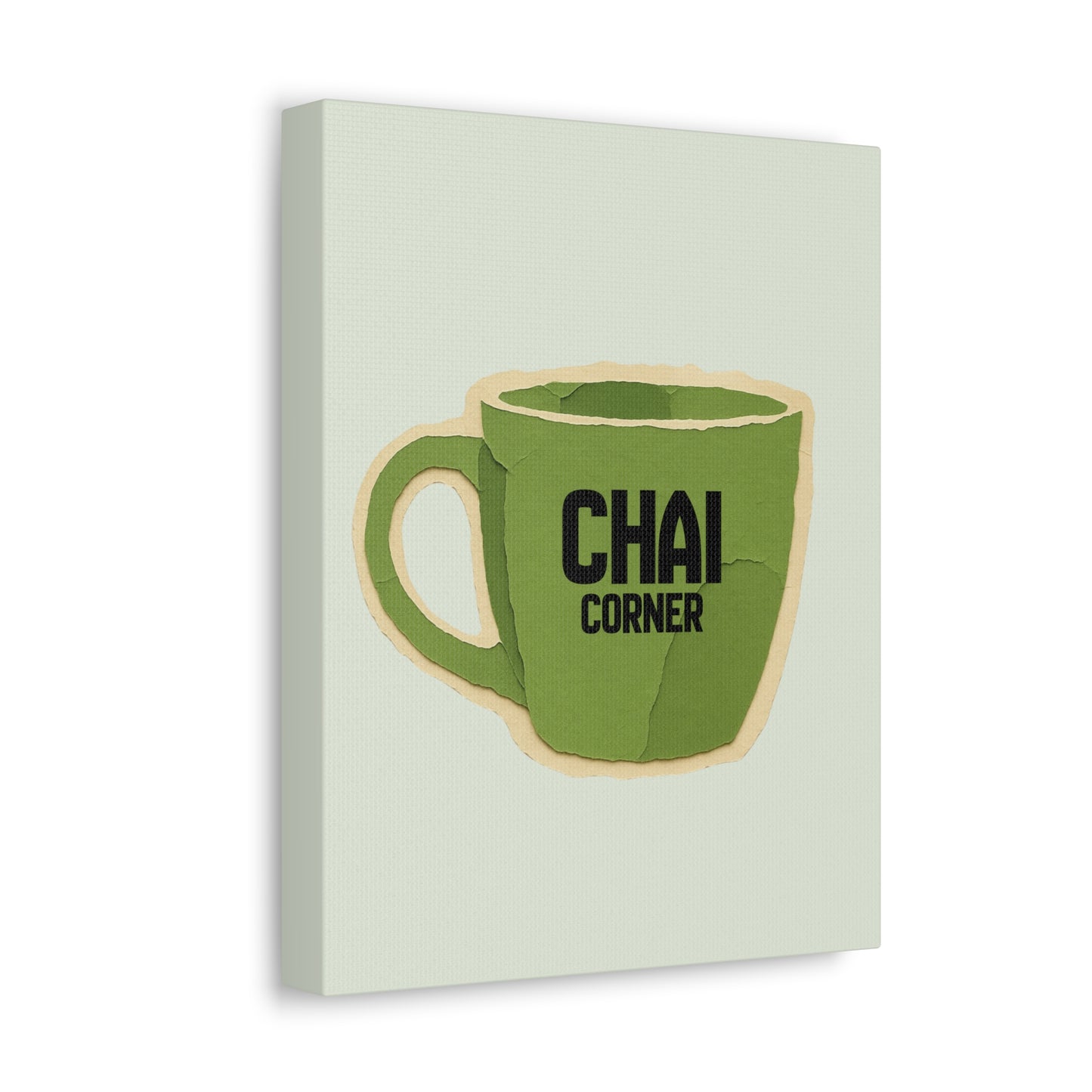 Chai Corner Canvas Art Green Wall Decor