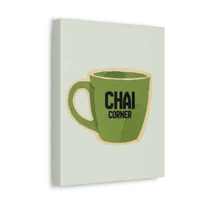 Chai Corner Canvas Art Green Wall Decor