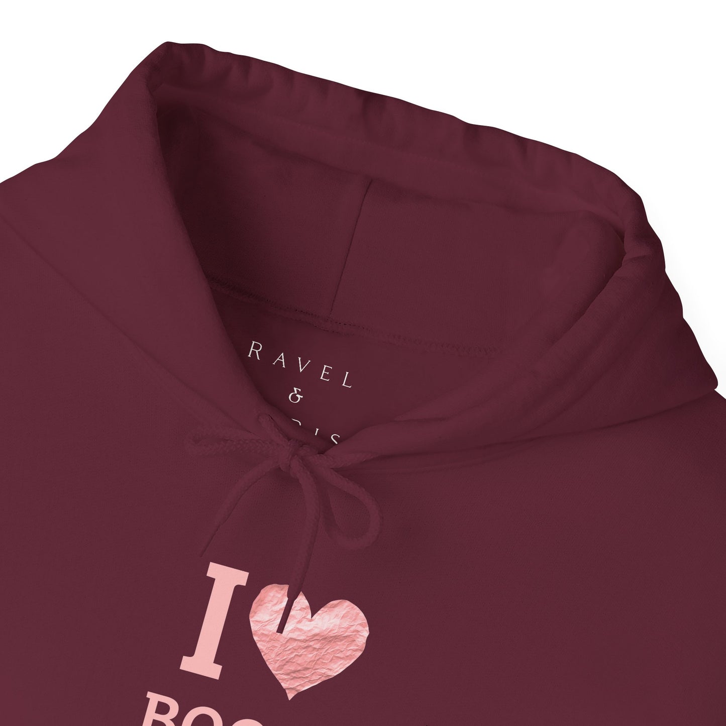 I  Love Books Hoodie — Pink Heart Book Lover Pullover