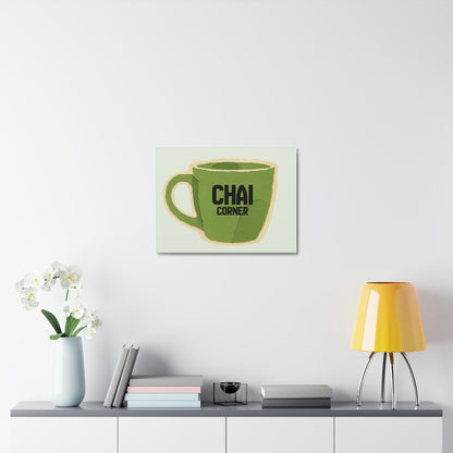 Chai Corner Canvas Art Green Wall Decor