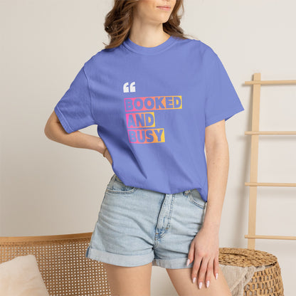 Booked and Busy Graphic Cotton Tee for Book Lovers