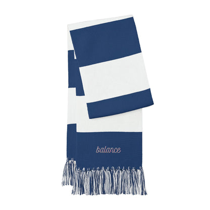 Balance Embroidered Striped Scarf