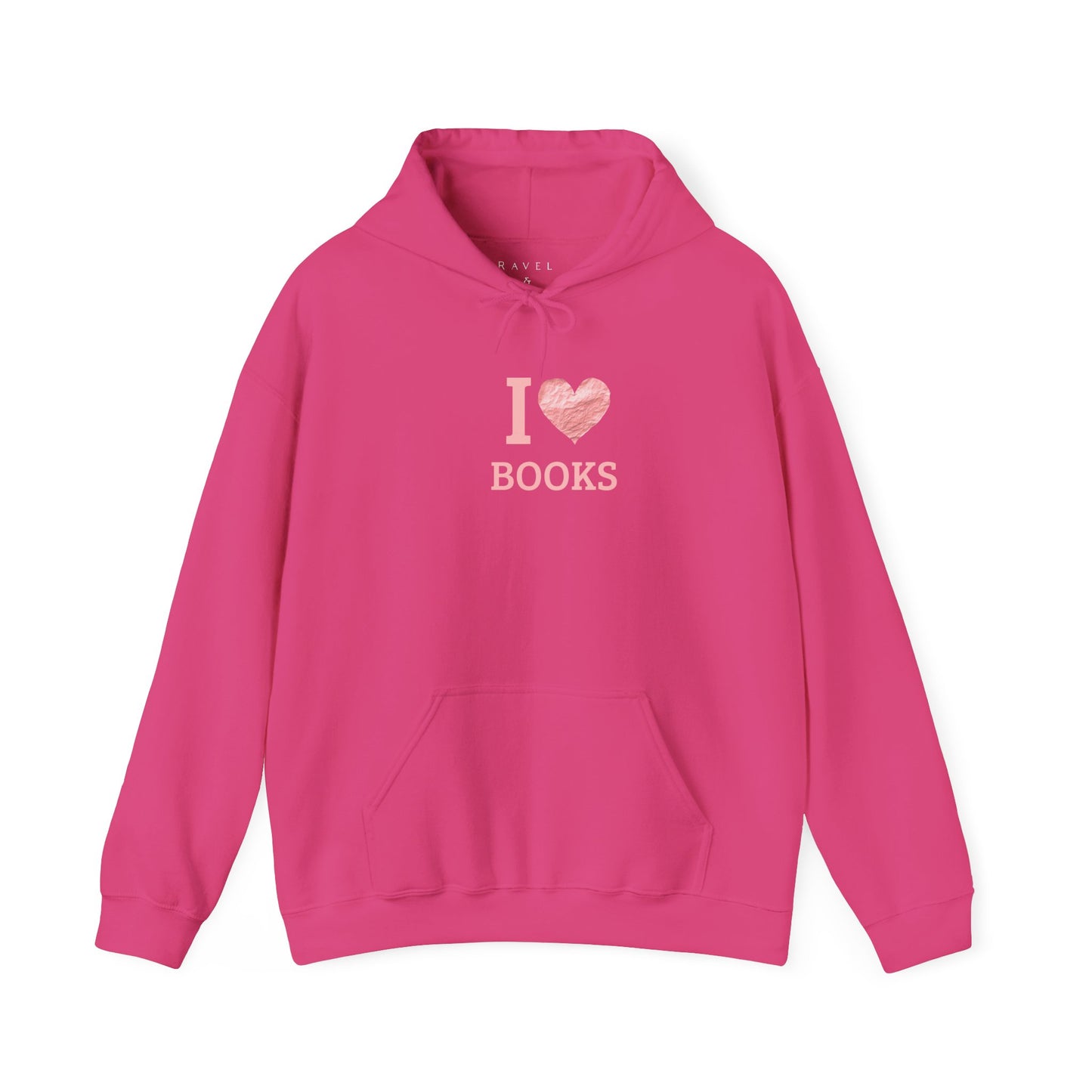 I  Love Books Hoodie — Pink Heart Book Lover Pullover