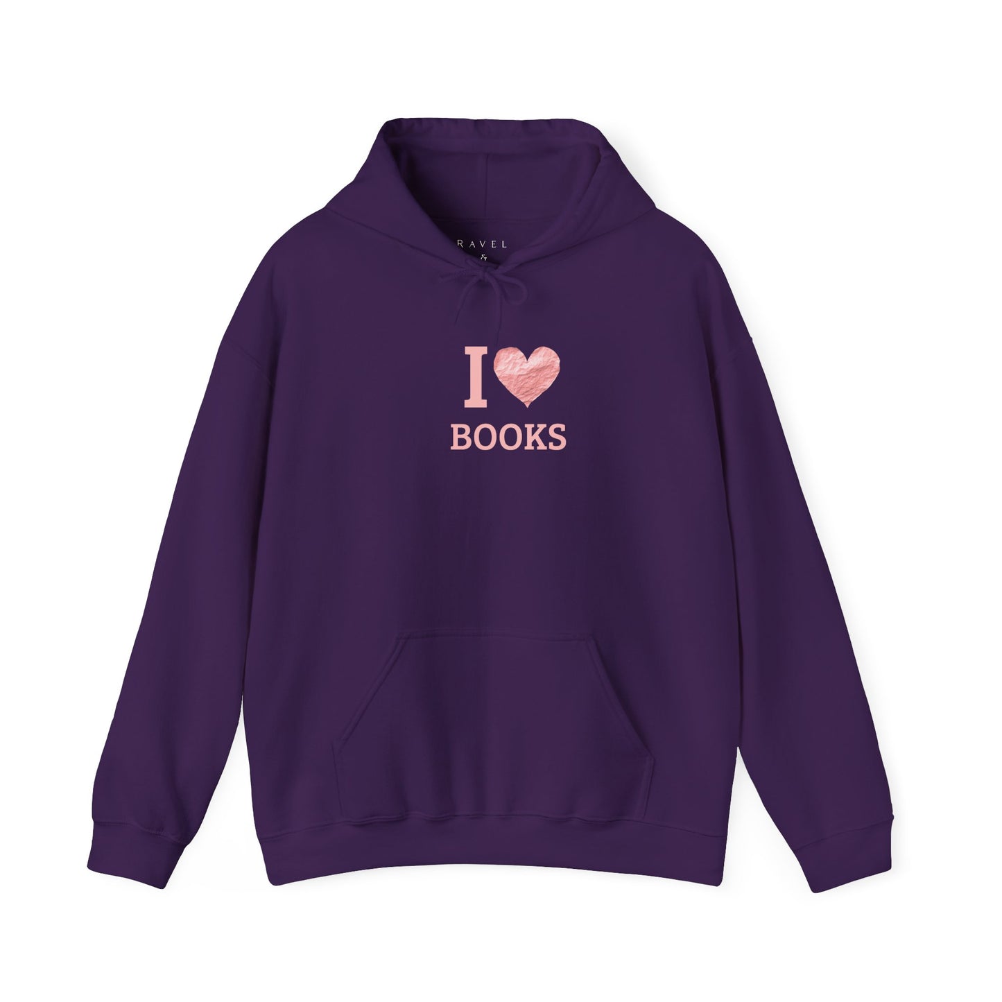 I  Love Books Hoodie — Pink Heart Book Lover Pullover