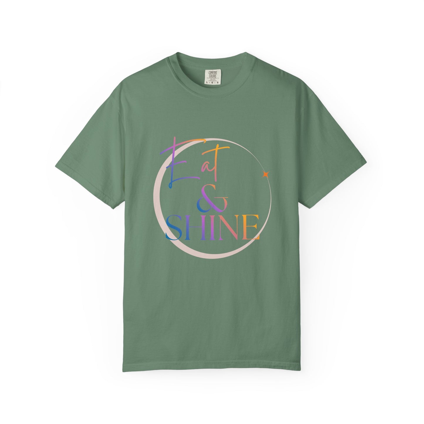 Eat & Shine T-Shirt — Minimal Gold Script Graphic Tee