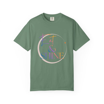 Eat & Shine T-Shirt — Minimal Gold Script Graphic Tee