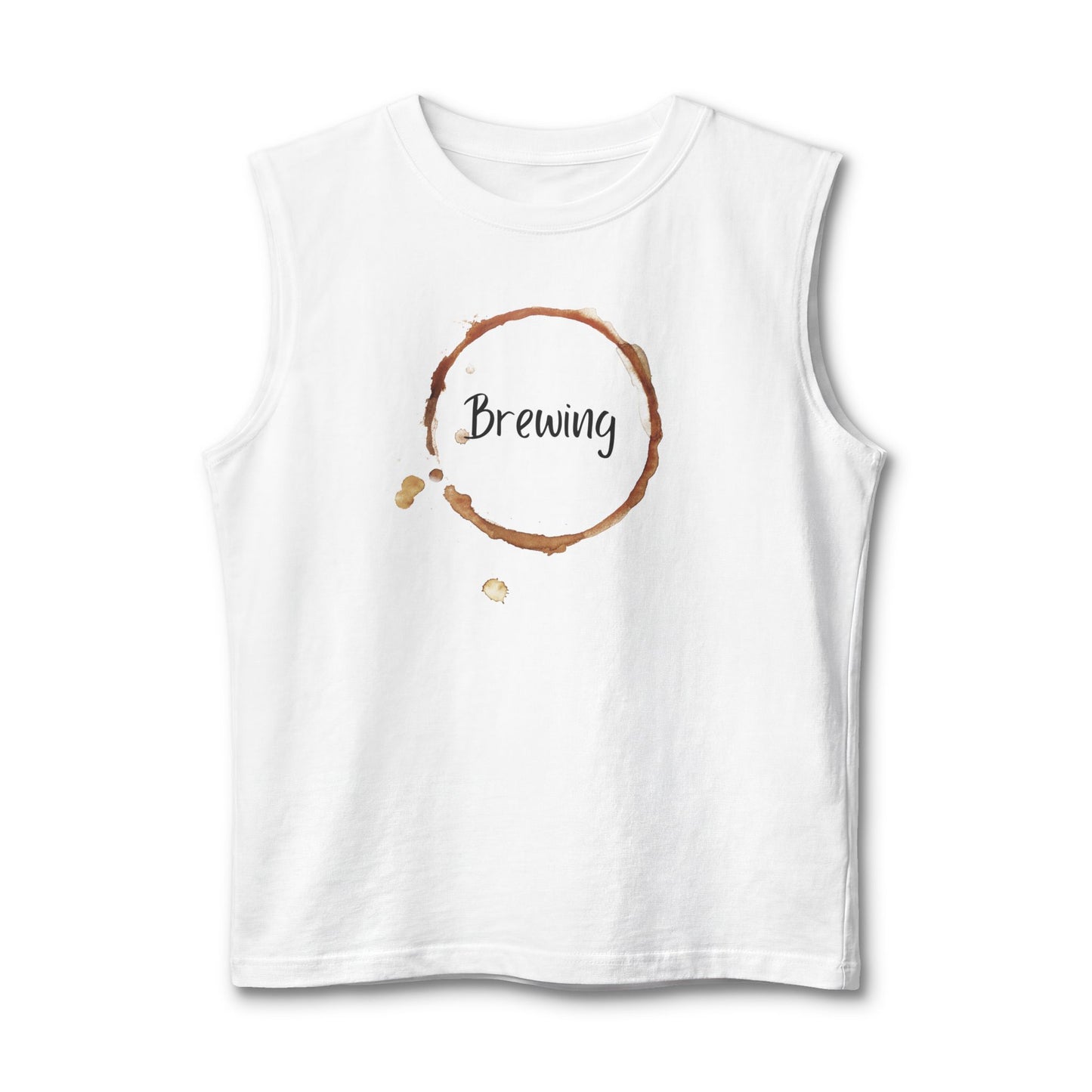 Brewing Coffee Ring Muscle Tank Coffee Lover Tee