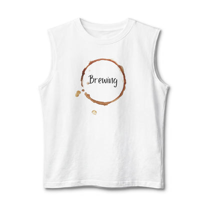 Brewing Coffee Ring Muscle Tank Coffee Lover Tee