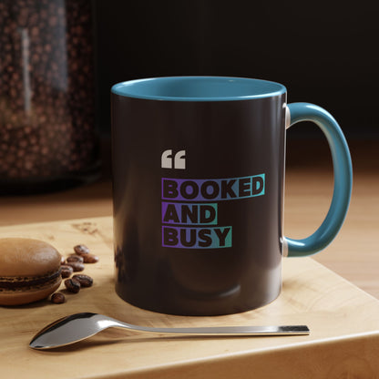 Booked and Busy Accent Coffee Mug — 11/15oz